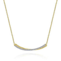 Gabriel & Co. 14K Yellow & White Gold Diamond Bar Necklace