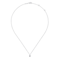 Gabriel & Co. 14K White Gold Diamond Flower Pendant Necklace