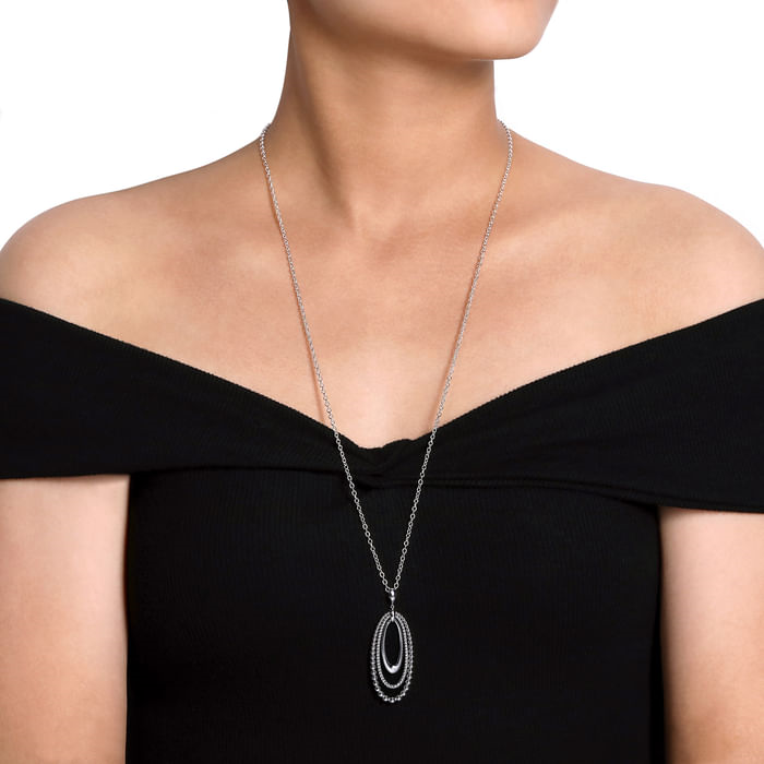 Gabriel & Co. Sterling Silver Circle Drop Necklace - NAGI
