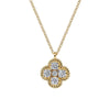 Gabriel 14K Yellow Gold Rope Clover Diamond Pendant Necklace