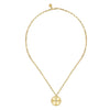 Gabriel 14K Yellow Gold Textured Diamond Medallion Hollow Chain Necklace