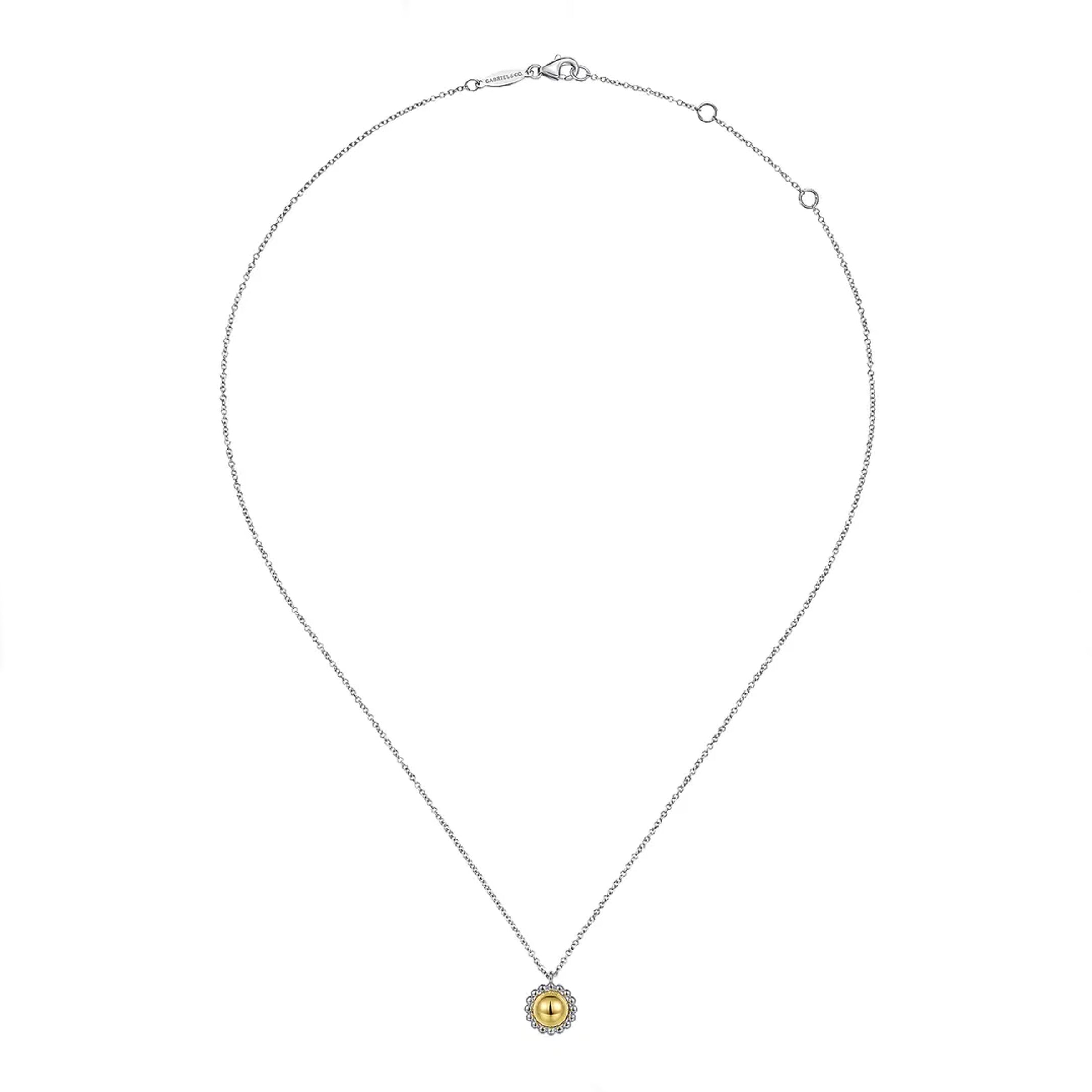 Gabriel & Co. Sterling Silver and 14K Yellow Gold Fashion Pendant Necklace