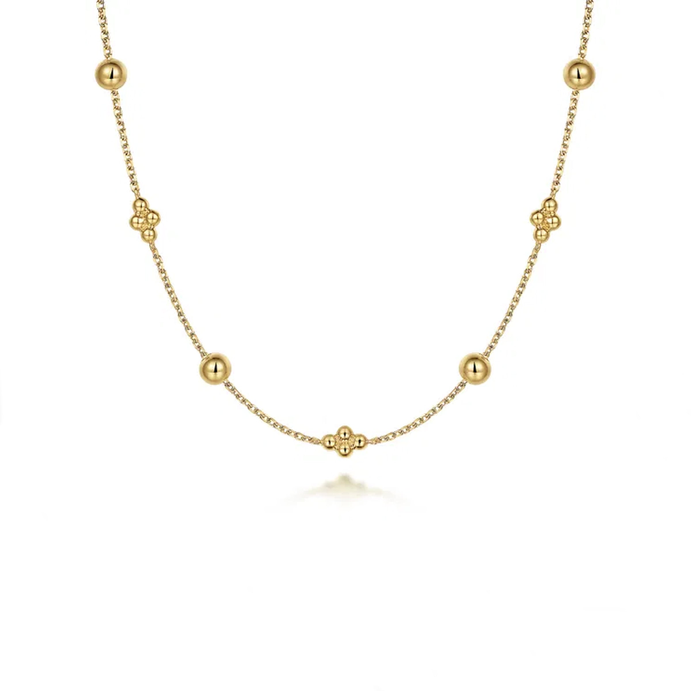 Gabriel & Co. 14K Yellow Gold Bujukan Bead Station Necklace