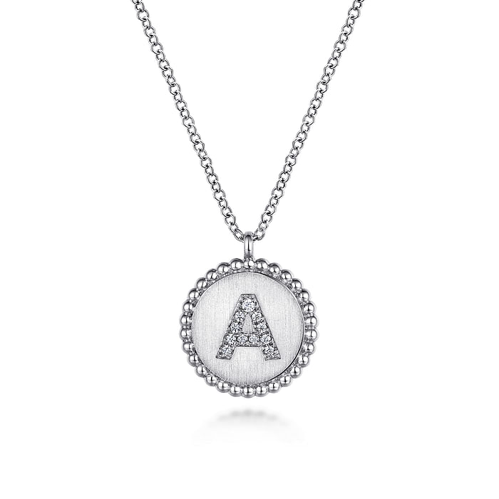Gabriel & Co. Sterling Silver Bujukan Diamond Initial A Necklace