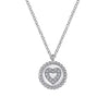 Gabriel Sterling Silver Bujukan Diamond Heart Pendant Necklace