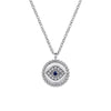 Gabriel Sterling Silver Sapphire and Diamond Evil Eye Necklace