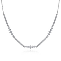 Gabriel & Co. 14K White Gold Tennis Diamond Necklace
