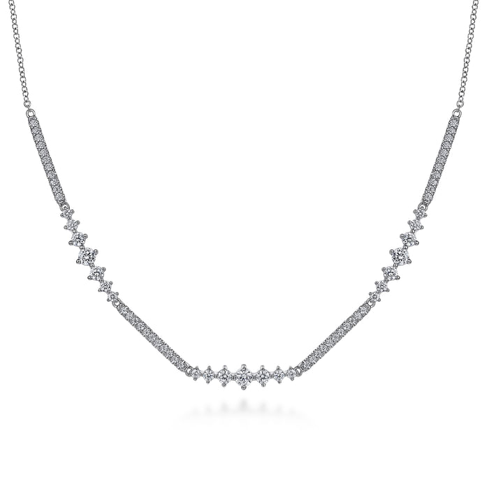 Gabriel & Co. 14K White Gold Tennis Diamond Necklace