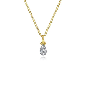 Gabriel 14K Yellow Gold Diamond Bujukan Teardrop Pendant Necklace