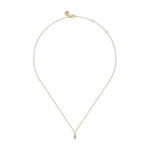 Gabriel 14K Yellow Gold Diamond Bujukan Teardrop Pendant Necklace