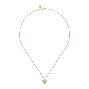 Gabriel 14K White and Yellow Gold Diamond and Heart Pendant Necklace