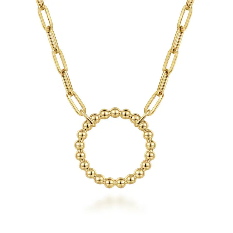 Gabriel 14K Yellow Gold Chain Necklace with Bujukan Circle