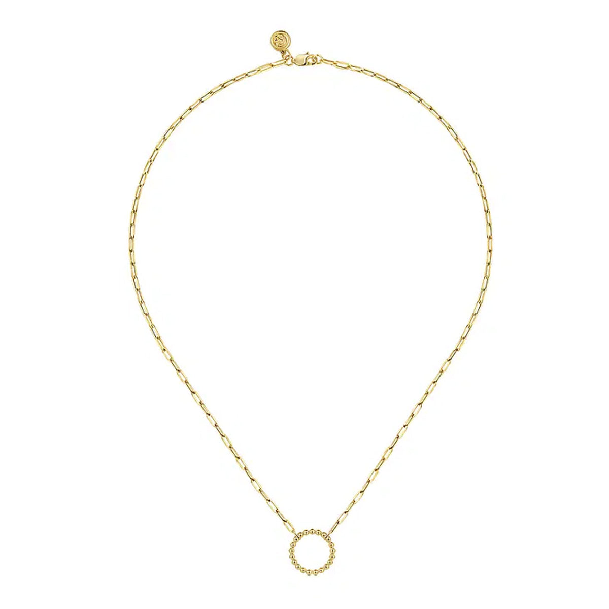 Gabriel & Co. 14K Yellow Gold Chain Necklace with Bujukan Circle - NAGI