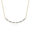 Gabriel 14K Yellow Gold Curved Bujukan Bar Diamond Necklace