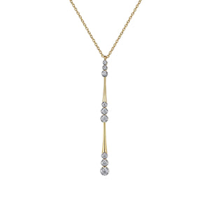 Gabriel 14K Yellow Gold Graduated Diamond Station Drop Y Necklace