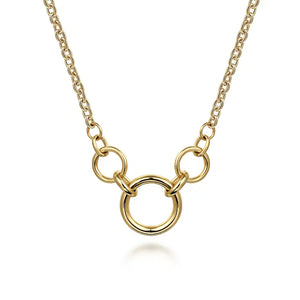 Gabriel 14K Yellow Gold Hollow Tube Link Necklace