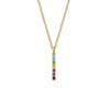 Gabriel 14K Yellow Gold Rainbow Color Stone Bar Necklace