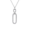 Gabriel 14K White Gold Diamond Link Chain Drop Pendant Necklace