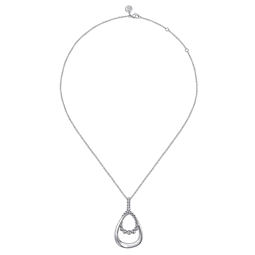 Gabriel & Co. Sterling Silver Sapphire Drop Necklace - NAGI