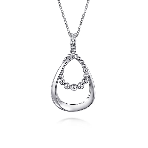 Gabriel & Co. Sterling Silver Sapphire Drop Necklace - NAGI