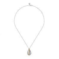 Gabriel & Co. Sterling Silver and 14K Yellow Gold Teardrop Necklace