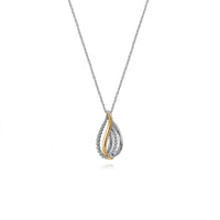Gabriel & Co. Sterling Silver and 14K Yellow Gold Teardrop Necklace
