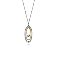 Gabriel & Co. Sterling Silver and 14K Yellow Gold Rope Circle Necklace