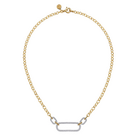 Gabriel & Co. 14K White Gold & Yellow Gold Diamond Link Chain Necklace