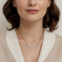 Gabriel & Co. 14K White Gold & Yellow Gold Diamond Link Chain Necklace - NAGI