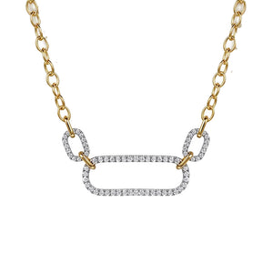 Gabriel & Co. 14K White & Yellow Gold Diamond Link Chain Necklace