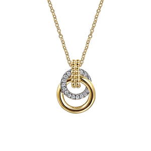 Gabriel 14K White Yellow Gold Bujukan Diamond Pendant Necklace