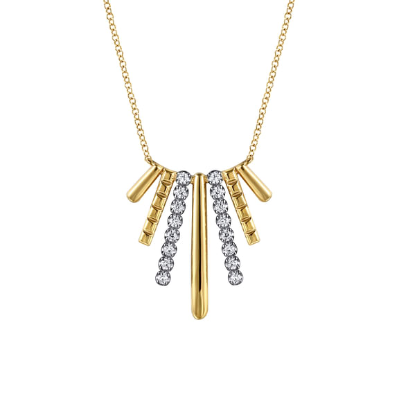 Gabriel & Co. 14K White Gold & Yellow Gold Diamond Pendant Necklace - NAGI