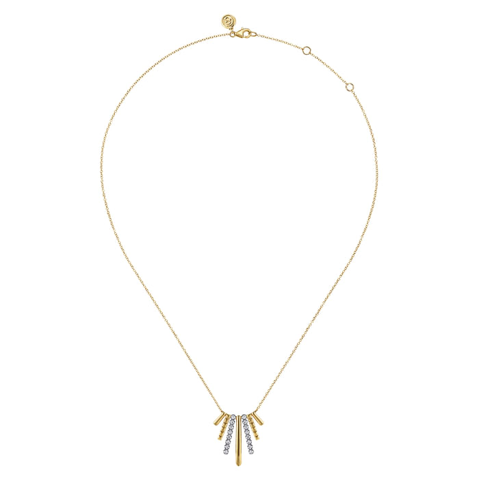 Gabriel & Co. 14K White Gold & Yellow Gold Diamond Pendant Necklace - NAGI