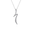 Gabriel 14K White Gold Graduating Diamond Bypass Swirl Pendant Necklace