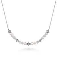 Gabriel & Co. Sterling Silver Bujukan Pearl Station Necklace