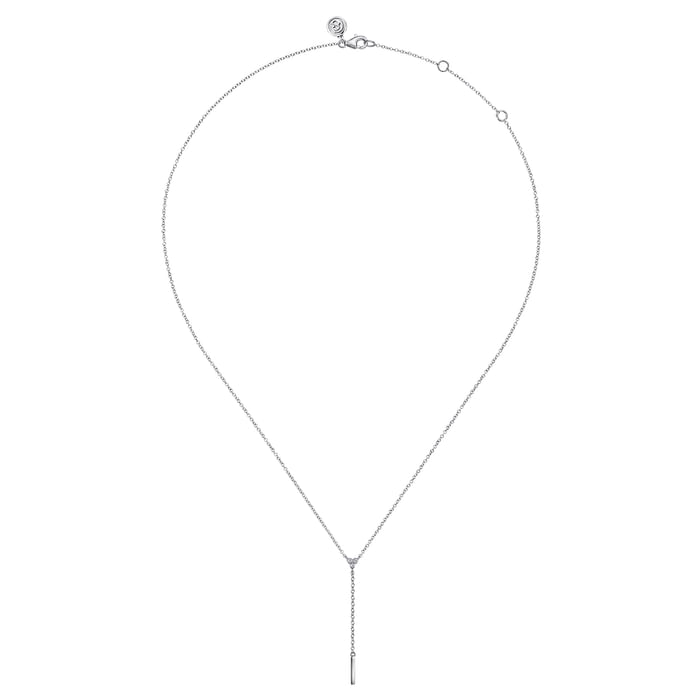 Gabriel & Co. Sterling Silver Diamond Y Necklace