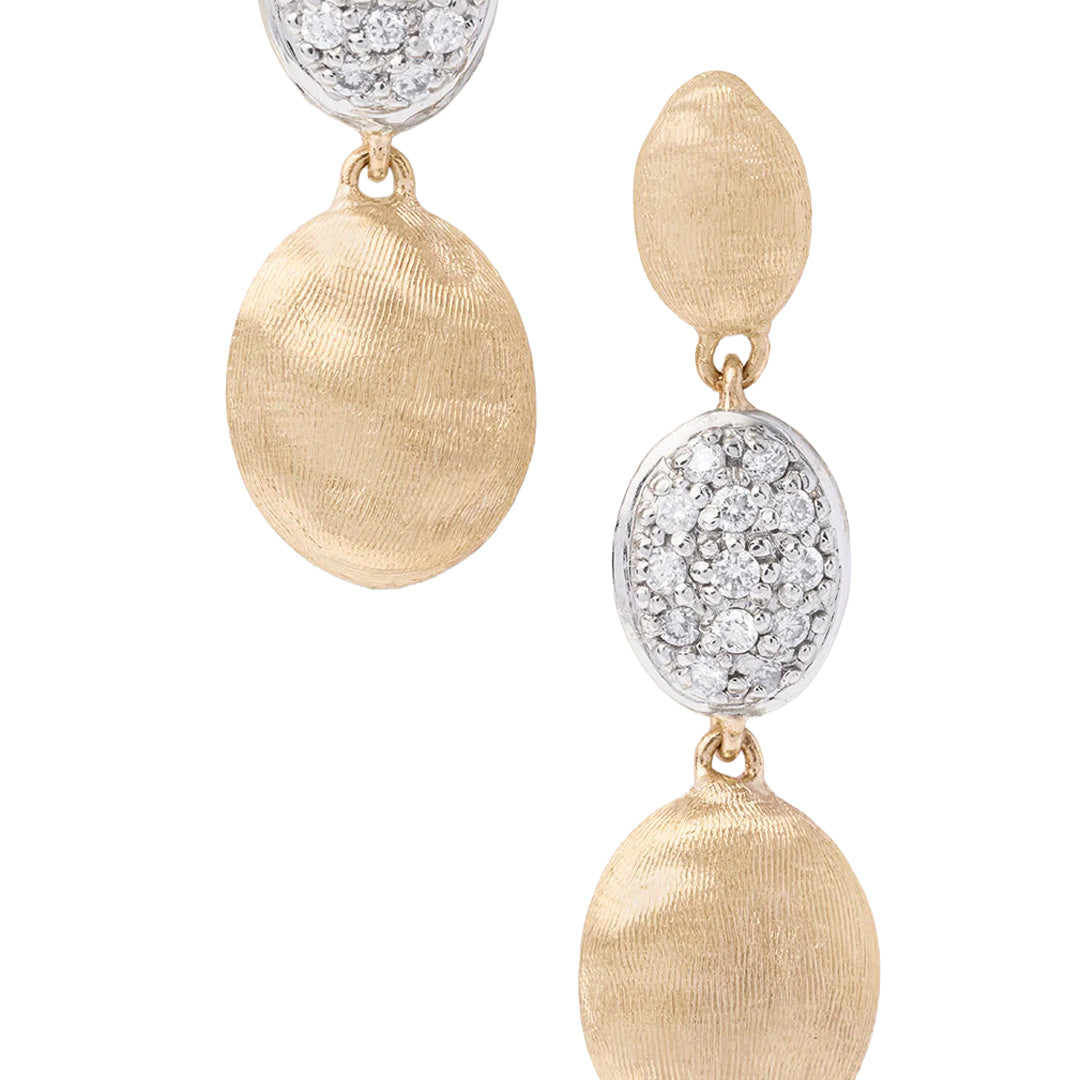 Marco Bicego 18K Yellow Gold Siviglia Diamond Long Drop Earrings