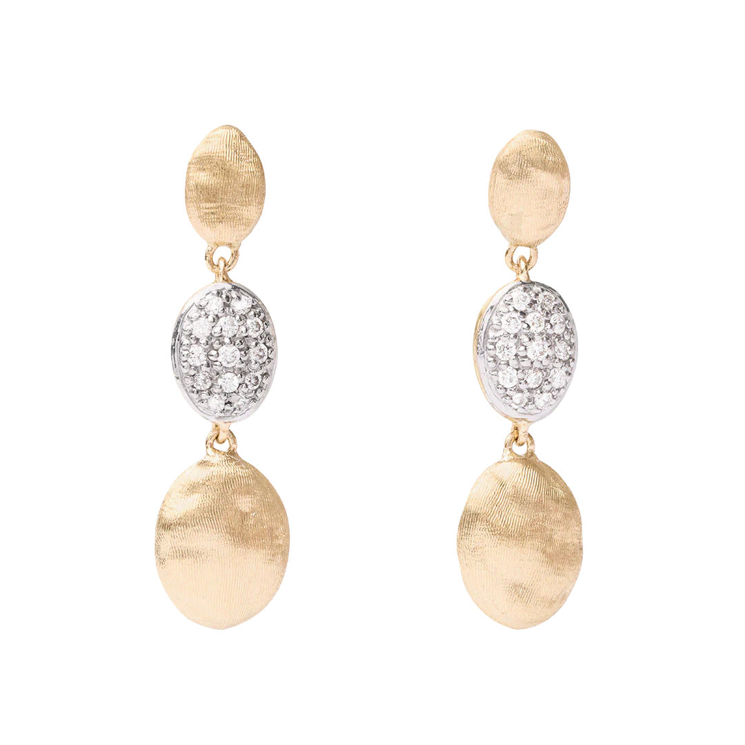 Marco Bicego 18K Yellow Gold Siviglia Diamond Long Drop Earrings