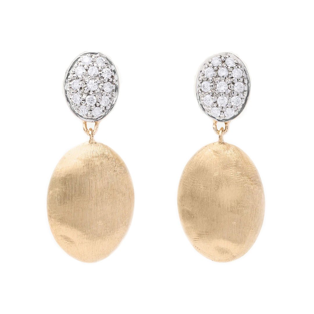 Marco Bicego 18K Yellow Gold Siviglia Diamond Medium Drop Earrings