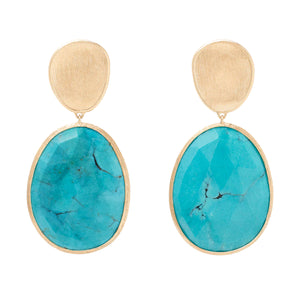 Marco Bicego 18K Yellow Gold Lunaria Double Drop Turquoise Earring