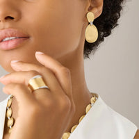 Marco Bicego Lunaria 18K Yellow Gold Two-Drop Earrings with Diamond Accents