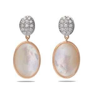 Marco Bicego Siviglia 18K Yellow Gold Mother of Pearl & Diamond Drop Earrings