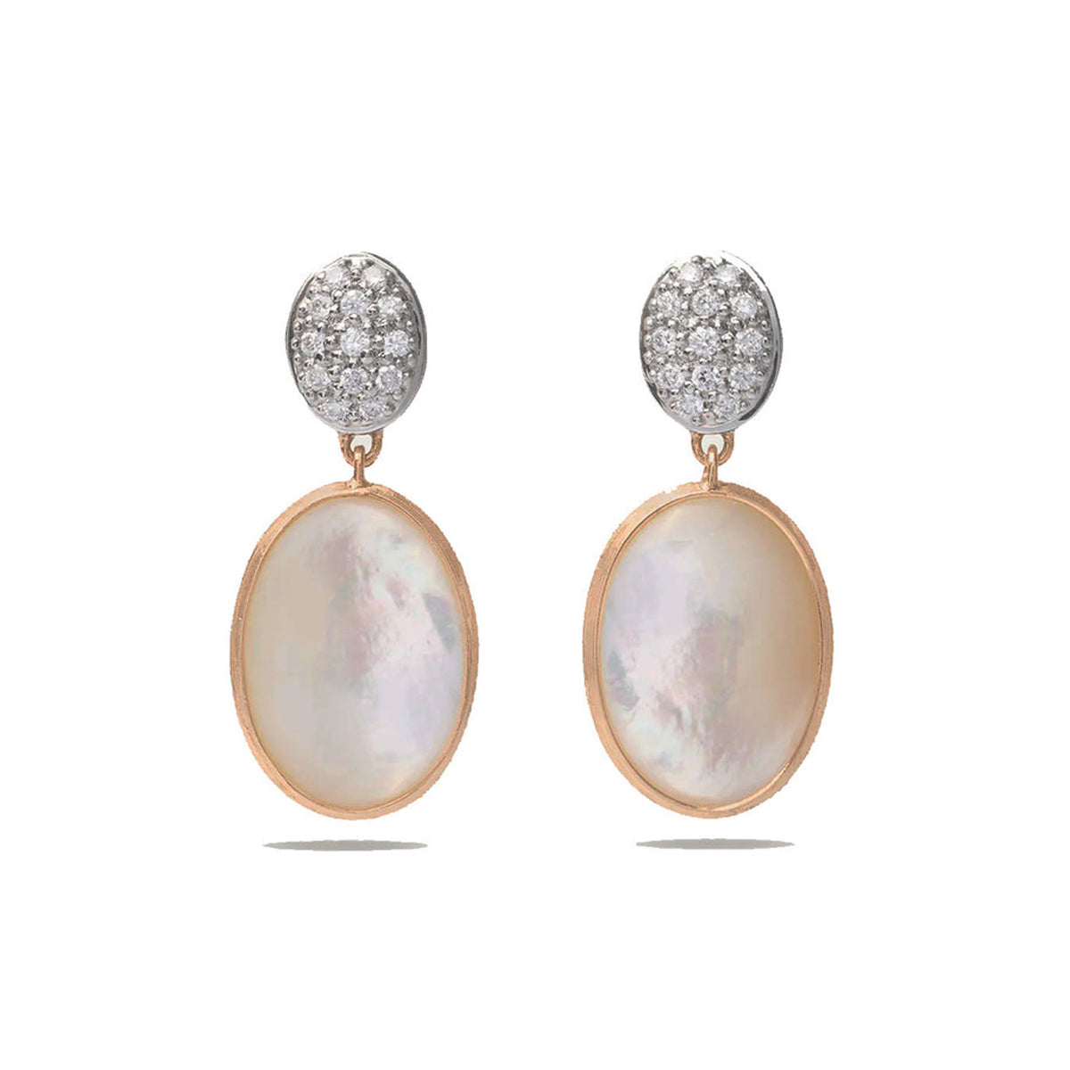 Marco Bicego 18K Yellow Gold Mother of Pearl & Diamond Drop Earrings - NAGI