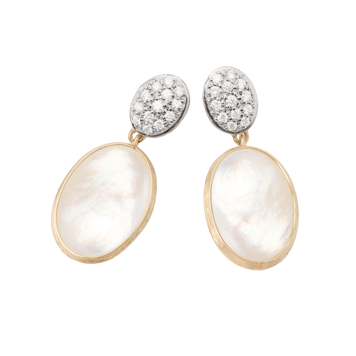 Marco Bicego 18K Yellow Gold Mother of Pearl & Diamond Drop Earrings - NAGI