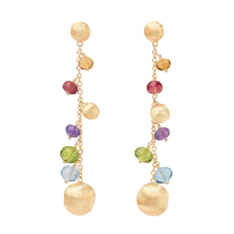 Marco Bicego Africa 18K Yellow Gold Mixed Gemstone Duster Earrings