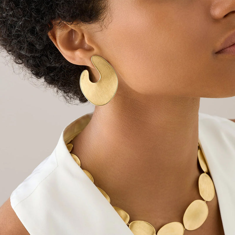 Marco Bicego 18K Yellow Gold Lunaria Irregular Petal Statement Earrings