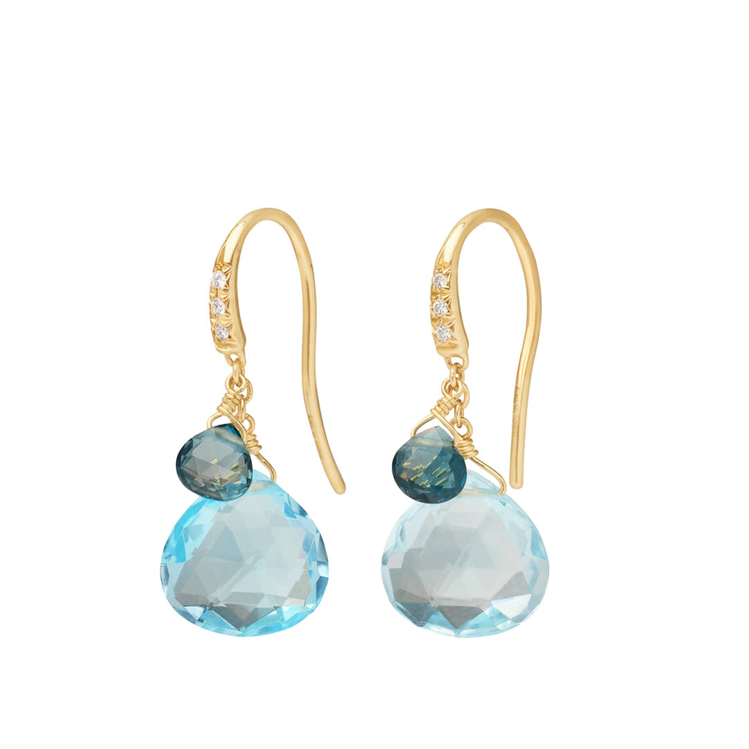 Marco Bicego 18K Yellow Gold Paradise Blue Topaz Earrings