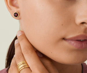 Marco Bicego Jaipur 18K Yellow Gold & Garnet Stud Earrings OB957_RG01_Y_02