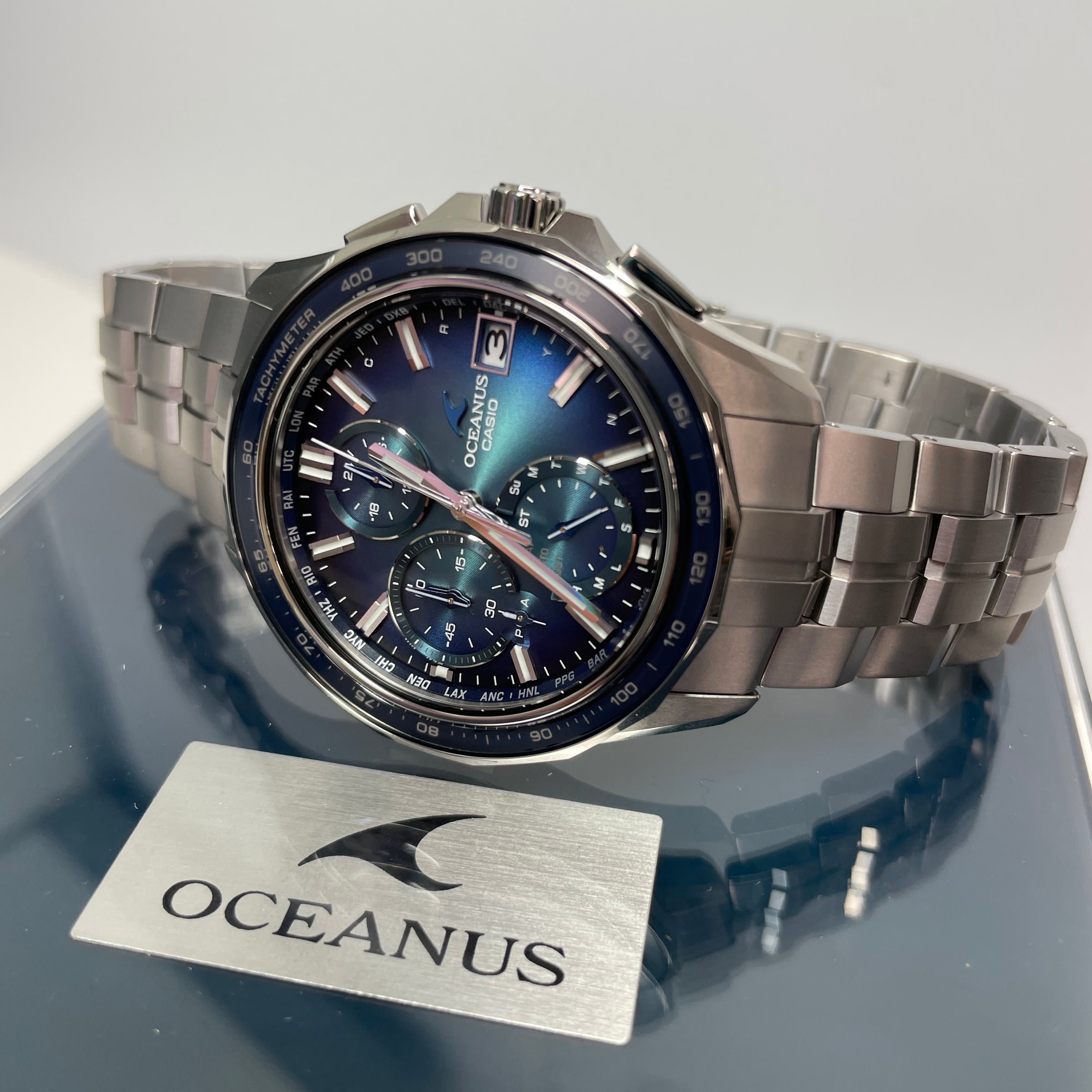 Casio Oceanus Retro Tone Blue Gradient Dial OCWS7000RA-2A Limited Watch