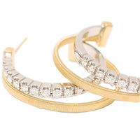 Marco Bicego 18K Yellow Gold Double Hoop Earrings with Diamonds